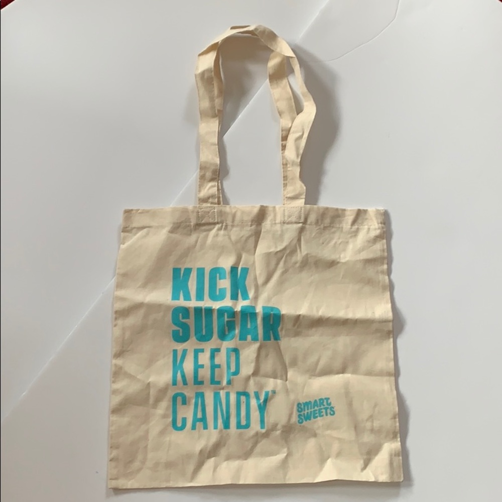 Kick Sugar Keep Candy Tote smart sweets canvas reusable bag 15in